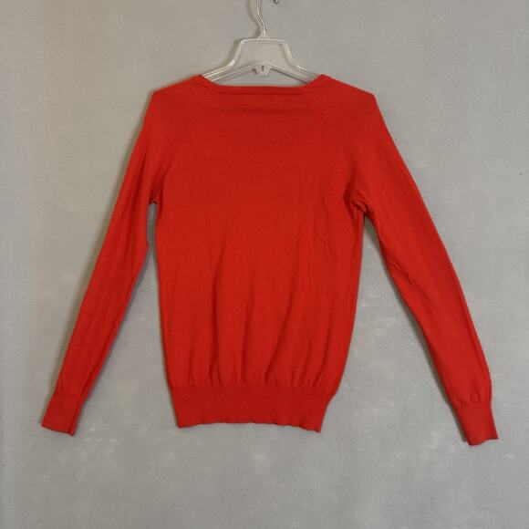 Zara Sweater Women Sz XL Red V-Neck Lightweight Casual Festive Christmas Holiday - Picture 2 of 13